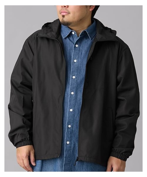 nissen（ニッセン）の「裏メッシュパーカー 持ち運べる外袋付き　防花粉　【大きいサイズ】（ジャケット/アウター・メンズ・06ブラック/75ネイビー・3L/4L/5L）」の4枚目の写真