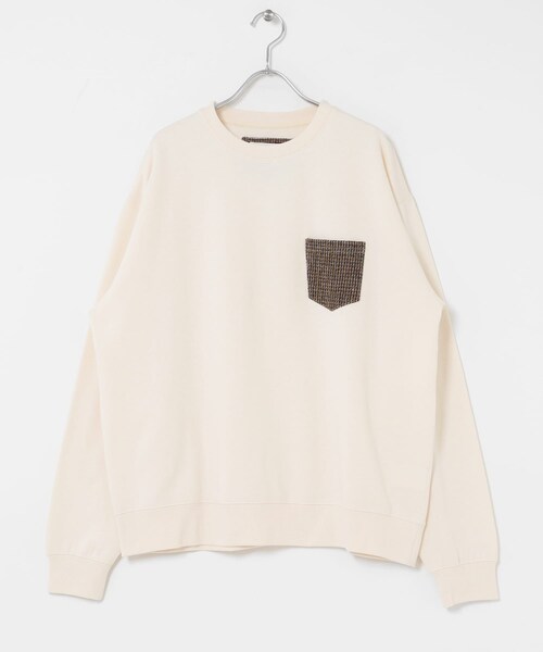 URBAN RESEARCH Sonny Label（アーバンリサーチサニーレーベル）の「HARRIS TWEEDポケットスウェットプルオーバー（スウェット・メンズ・オフ/チャコール/ブラック/ブラウン・M/L）」の9枚目の写真