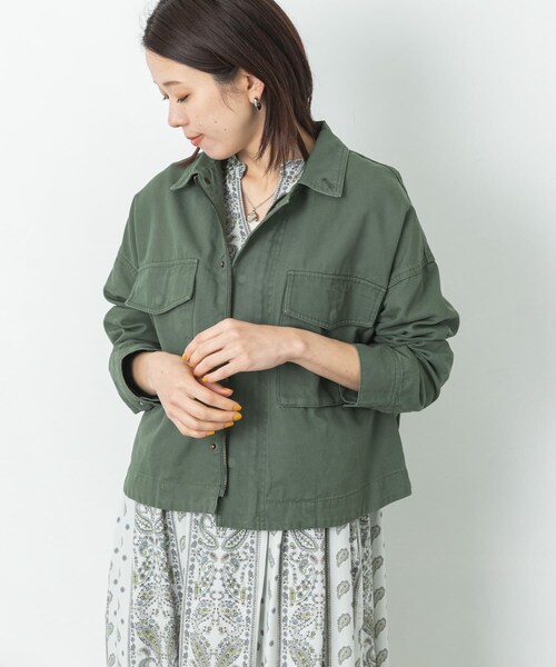 URBAN RESEARCH Sonny Label（アーバンリサーチサニーレーベル）の「ミリタリーショートジャケット（ミリタリージャケット・レディース・KHAKI/BEIGE・FREE）」の10枚目の写真