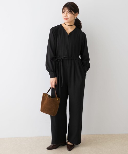 URBAN RESEARCH ROSSO（アーバンリサーチロッソ）の「『UR TECH SMOOTHLUXE』F by ROSSO　ハーフZIPジャンプスーツ（サロペット/オーバーオール・レディース・C/GRAY/BLACK・36/38）」の9枚目の写真