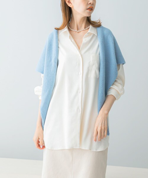 URBAN RESEARCH ROSSO（アーバンリサーチロッソ）の「ピーチタッチデザインシャツ（シャツ/ブラウス・レディース・WHITE/CH/LACQUER・FREE）」の3枚目の写真