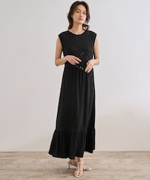 【WEB・一部店舗限定】バックシャンティアードワンピース/洗える