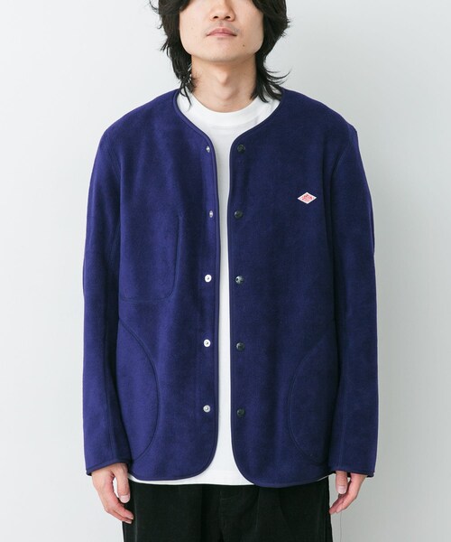 URBAN RESEARCH DOORS（アーバンリサーチドアーズ）の「DANTON　FLEECE COLLARLESS JACKET（テーラードジャケット・メンズ・BLACK/DK.GREY/C.GREY/CHOCOLATE/MARBLE/NAVY BLUE・40/42/44）」の6枚目の写真