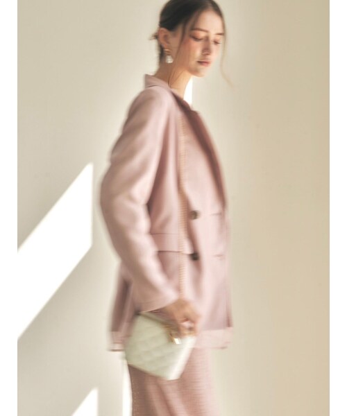 RESEXXY（リゼクシー）の「シアーレイヤードジャケット（テーラードジャケット・レディース・ピンク/ブルー/ベージュ・F）」の3枚目の写真