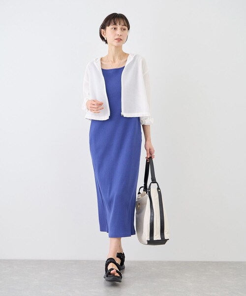 ROPE' PICNIC(ロペピクニック)の「絡み織フーディージップブルゾン(ブルゾン・レディース・ブラック/オフホワイト・F)」の14枚目の写真