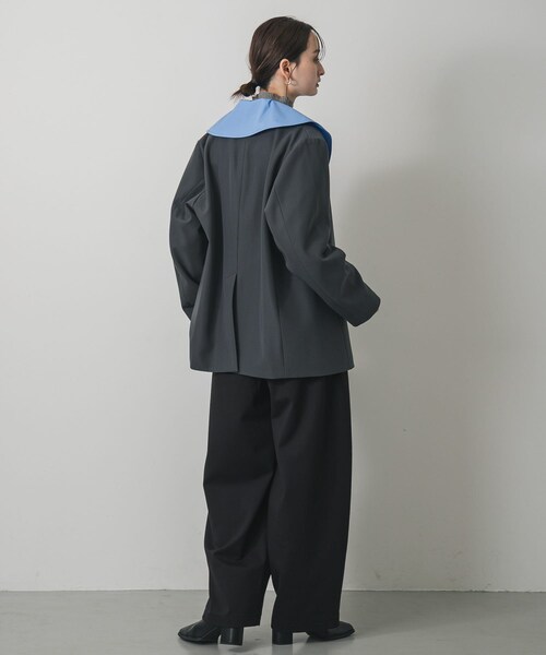 SENSE OF PLACE by URBAN RESEARCH（センスオブプレイスバイアーバンリサーチ）の「2WAYルーズジャケット（テーラードジャケット・レディース・BLACK/CHARCOAL/BROWN・one）」の14枚目の写真