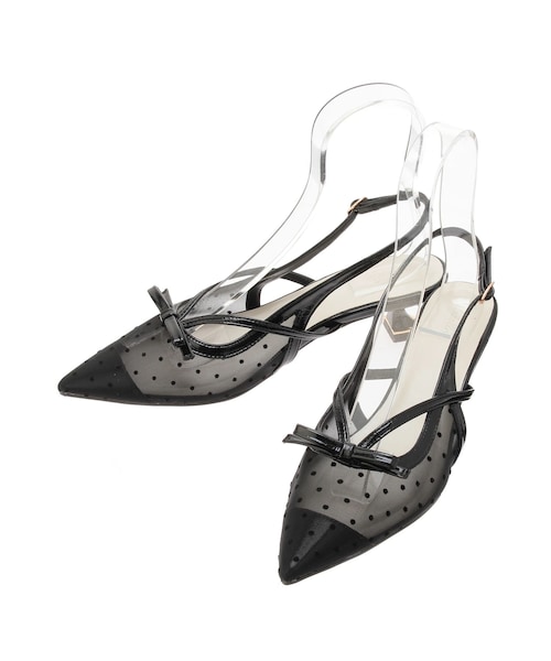dazzlin（ダズリン）の「フロントリボンシアーパンプス（パンプス・レディース・オフホワイト/アイボリー/ブラック・M/L）」の5枚目の写真