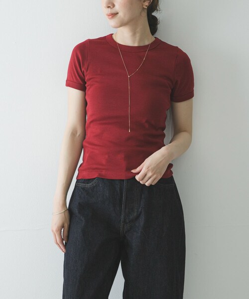 URBAN RESEARCH(アーバンリサーチ)の「FLORE FLORE CAR T-SHIRTS(Tシャツ/カットソー・レディース・WHITE/BLACK/OFF WHITE/EVERGREEN/STRAW/MULBERRY・S)」の7枚目の写真