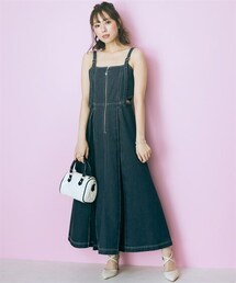 nissen | 大きいサイズ デニムジャンパースカート marun(ワンピース)