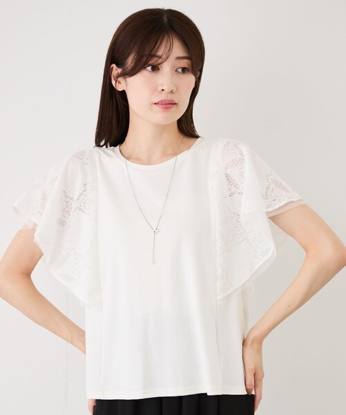 Jayro（ジャイロ）の「レースガーランドプルオーバー（Tシャツ/カットソー・レディース・ブラック/ホワイト系・M）」の11枚目の写真