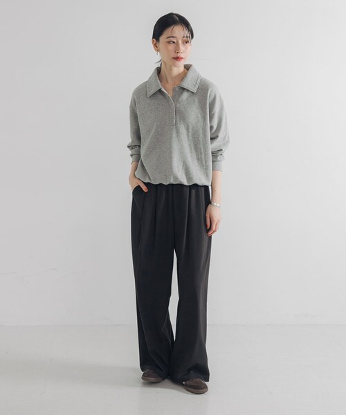 URBAN RESEARCH（アーバンリサーチ）の「『3サイズ展開』『イージーケア』 ウール混タックギャザーストレートパンツ（その他パンツ・レディース・BEIGE/CHARCOAL/BLACK/CCL STRIPE/NVY STRIPE・36/38/40）」の18枚目の写真