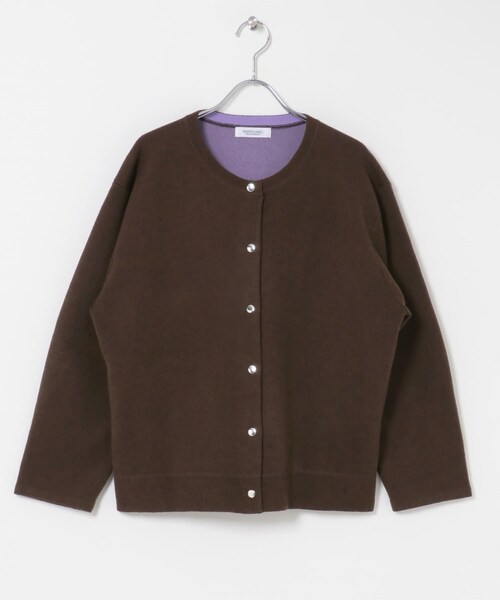URBAN RESEARCH Sonny Label（アーバンリサーチサニーレーベル）の「ダブルフェイスバイカラーカーディガン（カーディガン/ボレロ・レディース・グレー/ブラウン/ネイビー・Free）」の20枚目の写真