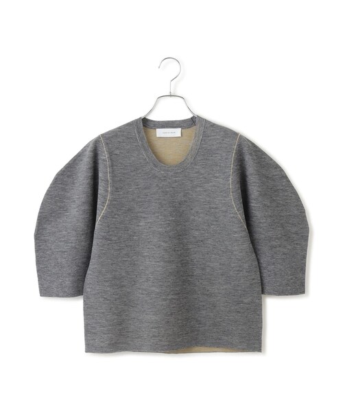 ADAM ET ROPE'(アダムエロペ)の「【サステナブル】ダブルフェイスニットトップス(ニット/セーター・レディース・ブラック/チャコール/レッド・F)」の20枚目の写真