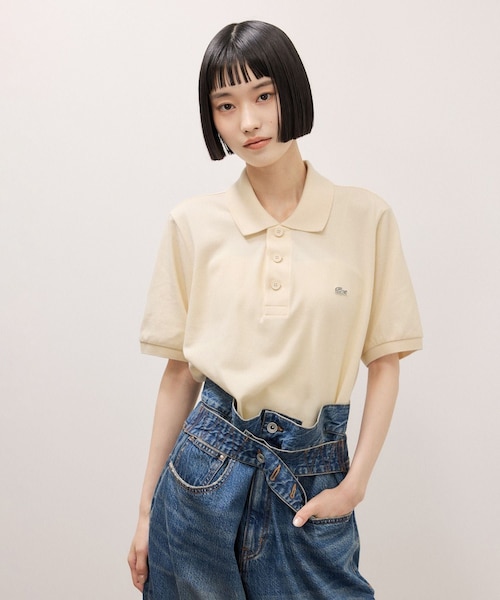 ADAM ET ROPE'(アダムエロペ)の「【LACOSTE for ADAM ET ROPE'】別注 Classic Polo(ポロシャツ・レディース・ブラック/ワイン系/クリーム・36)」の9枚目の写真
