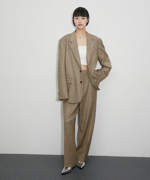 ADAM ET ROPE'（アダムエロペ）の「【公式サイト限定】【セットアップ対応】〈ADMERP〉ヘリンボンスラックス（スラックス・レディース・ブラウン・0.1/3.4）」の6枚目の写真