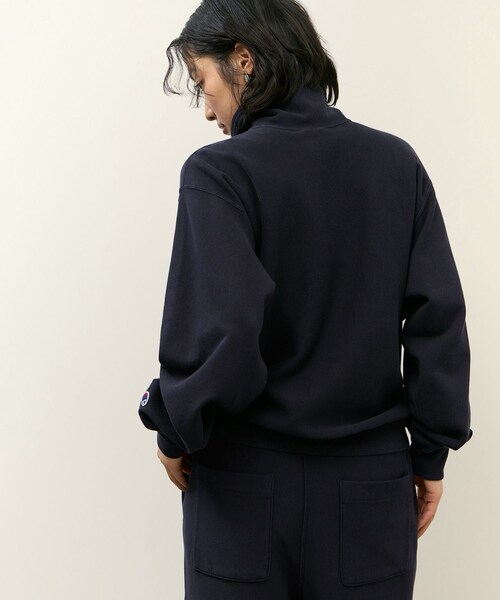 ADAM ET ROPE'(アダムエロペ)の「【Champion for ADAM ET ROPE'】別注 SWEAT HALF ZIP(スウェット・レディース・オフホワイト/ブラウン系/ネイビー・F)」の10枚目の写真