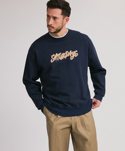 Saturdays NYC(サタデーズ ニューヨークシティ )の「Neon Saturdays Sweatshirt(スウェット・レディース・ホワイト/ネイビー・L/M/S/XL/XS)」の22枚目の写真