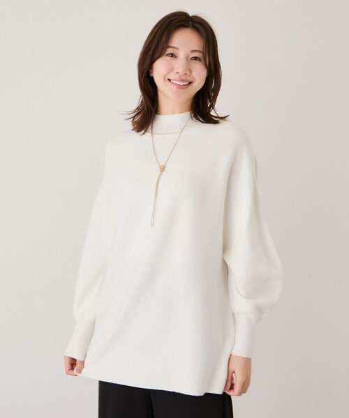 Jayro（ジャイロ）の「ボリュームスリーブチュニック（ニット/セーター・レディース・グレー/ホワイト系/ネイビー/ブルー系/ワイン・F）」の13枚目の写真