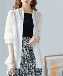 nissen | 大きいサイズ ゆるシルエットガーゼシャツ(シャツ/ブラウス)