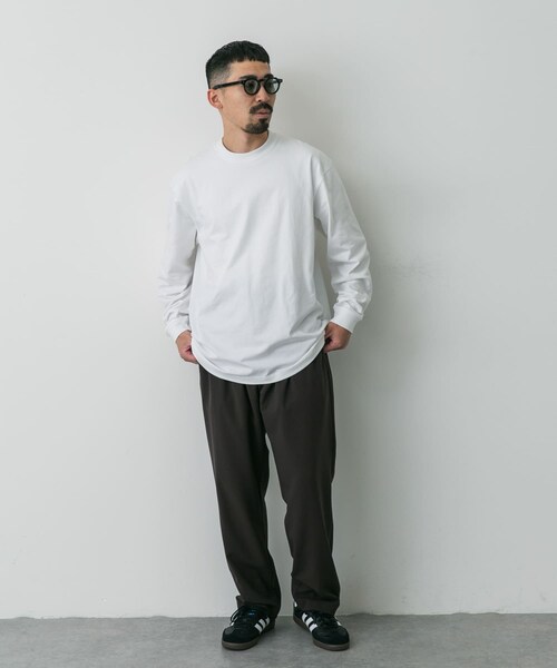 URBAN RESEARCH DOORS(アーバンリサーチドアーズ)の「『別注』HANES×DOORS BEEFY-T DOORS FIT LONG-SLEEVE(Tシャツ/カットソー・メンズ・ホワイト/グレー/ダークグレー/ブラック/ネイビー・M/L/XL/XXL)」の13枚目の写真