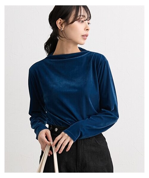 nissen（ニッセン）の「シアーベロアボトルネックトップス＜大きいサイズ有＞（Tシャツ/カットソー・レディース・アイボリー/モカ/チャコールグレー/ダスティブルー/黒・S/M/L/LL/3L/4L/5L/6L/ドロップ8L/ドロップ10L）」の13枚目の写真
