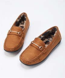 nissen | 【ゆったり幅広】ビット付エコファードライビングシューズ（低反発中敷）（ワイズ４Ｅ）(バレエシューズ)