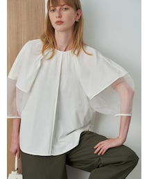 ELENDEEK | HALF ORGANZA SLEEVE BL(シャツ/ブラウス)