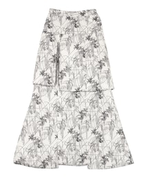 UN3D. | LINE FLOWER PADDED ZIP SK【セットアップ着用可能】(スカート)