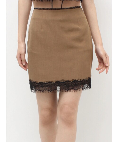 EVRIS（エヴリス）の「レースコンビミニスカート【セットアップ着用可能】（スカート・レディース・ブラック/ブラウン/ミックス・S/M）」の6枚目の写真