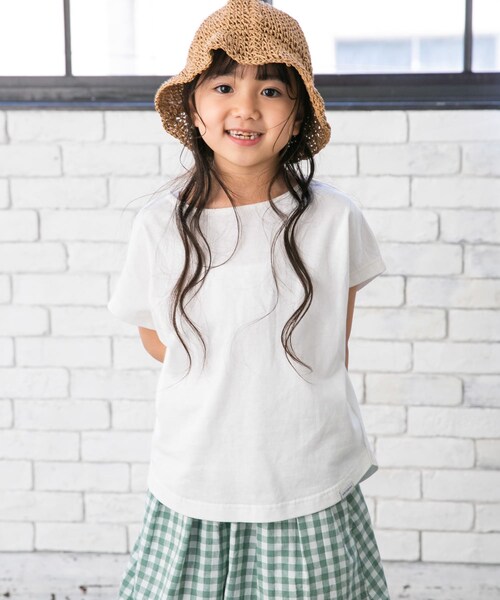 URBAN RESEARCH DOORS(アーバンリサーチドアーズ)の「『親子リンク』add fabrics防汚Tシャツ(KIDS)(その他トップス・キッズ・ORANGE/WHITE・105/120/135/150)」の1枚目の写真