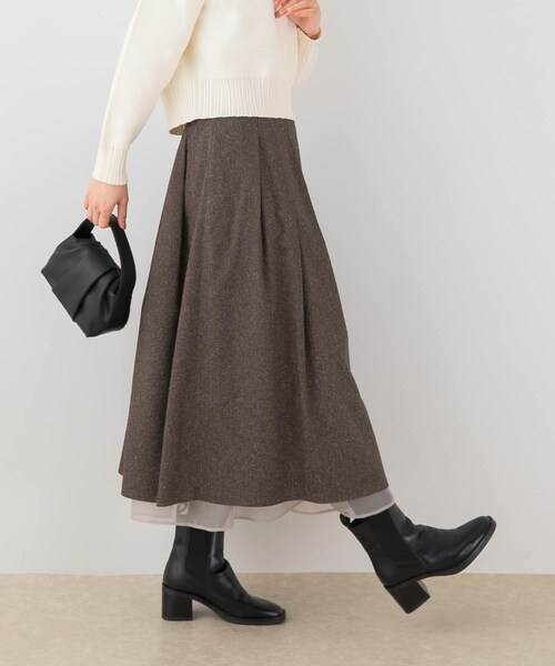URBAN RESEARCH ROSSO（アーバンリサーチロッソ）の「F by ROSSO　ツイードライクフレアスカート（スカート・レディース・C/GRAY ST/BROWN・36/38）」の16枚目の写真