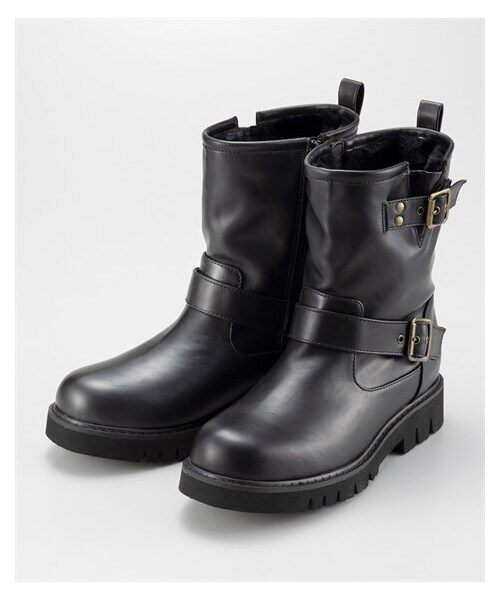 nissen（ニッセン）の「裏側エコファーエンジニアブーツ（ワイズ３E）（ブーツ・メンズ・【廃番】黒/オーク/ダークブラウン/黒・S=23.0cm/M=24.0cm/L=25.0cm/LL=25.5cm）」の10枚目の写真