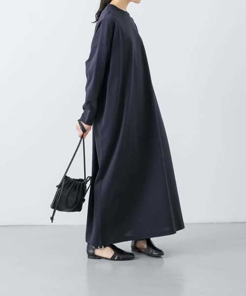 かぐれ（カグレ）の「『2サイズ展開』コットンポンチワイドワンピース（ワンピース・レディース・BLACK/NAVY・0/1）」の2枚目の写真