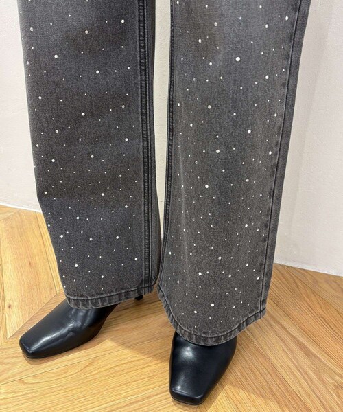 ROPE' PICNIC（ロペピクニック）の「パールキラキラビジューデニム（デニムパンツ・レディース・ネイビー/ブルー/ブラック系・L/M/S）」の12枚目の写真