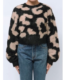 EMODA | LEOPARD SHAGGY LOOSE KNIT(ニット/セーター)