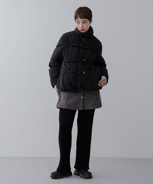 KBF（ケイビーエフ）の「フロントリボン中綿ジャケット（その他アウター・レディース・BLACK/KHAKI/BORDEAUX/IVORY・one）」の18枚目の写真