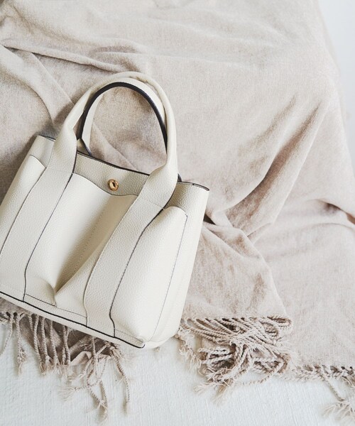 RODE SKO（ロデスコ）の「プチダブルポケットトートバッグ（トートバッグ・レディース・BEIGE/BLACK/MILK/GRAY/MINT/APRICOT/DARK BROWN・one）」の18枚目の写真