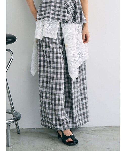 LAGUNAMOON（ラグナムーン）の「シンプルウエストデザインワイドパンツ（その他パンツ・レディース・ブラック/ライトミックス・S/M）」の3枚目の写真