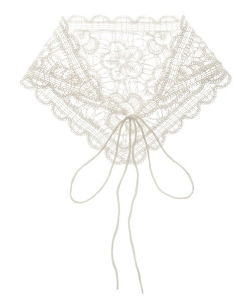 LAGUNAMOON（ラグナムーン）の「ニットレース刺繍スカーフ（マフラー・レディース・ホワイト/ブラック/ブラウン・F）」の3枚目の写真