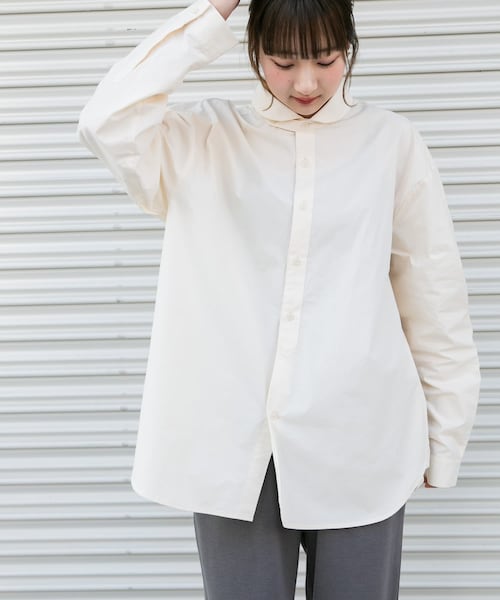 ITEMS URBANRESEARCH(アイテムズ アーバンリサーチ)の「ブロード ラウンドカラーシャツ(シャツ/ブラウス・メンズ・SAX/IVO/PPL/LIME GREEN・M/L)」の1枚目の写真