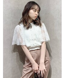 dazzlin | ハーフスリーブレースブラウス(シャツ/ブラウス)