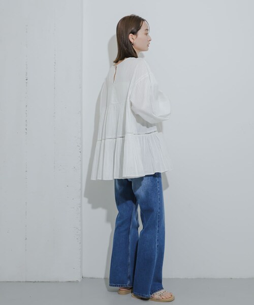 SENSE OF PLACE by URBAN RESEARCH（センスオブプレイスバイアーバンリサーチ）の「インドレースティアードチュニック（チュニック・レディース・OFF WHITE/BLUE/BLACK・one）」の10枚目の写真