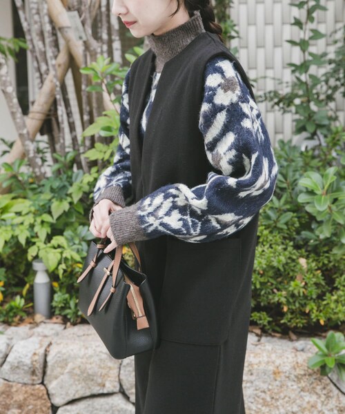 ITEMS URBANRESEARCH(アイテムズ アーバンリサーチ)の「ジャージメルトンジャンパースカート(ワンピース・レディース・GRY/BLK・Free)」の5枚目の写真