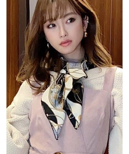 RESEXXY（リゼクシー）の「チェーンパターンスカーフ（マフラー・レディース・ブラック/レッド・F）」の5枚目の写真