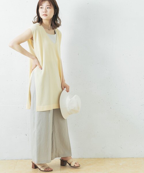 URBAN RESEARCH ROSSO（アーバンリサーチロッソ）の「チュニックニットベスト（ニット/セーター・レディース・IVORY/D/BROWN/IVORY②・FREE）」の12枚目の写真