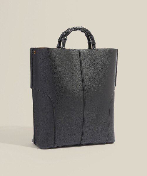 ROPE'（ロペ）の「【E'POR】BAMBOO BAG Large【通勤】【A4対応】（トートバッグ・レディース・ブラック/カーキ・F）」の10枚目の写真