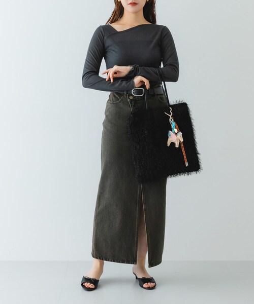 RODE SKO（ロデスコ）の「ヘアリートートバッグ（トートバッグ・レディース・BLACK/BEIGE/OLIVE・one）」の12枚目の写真