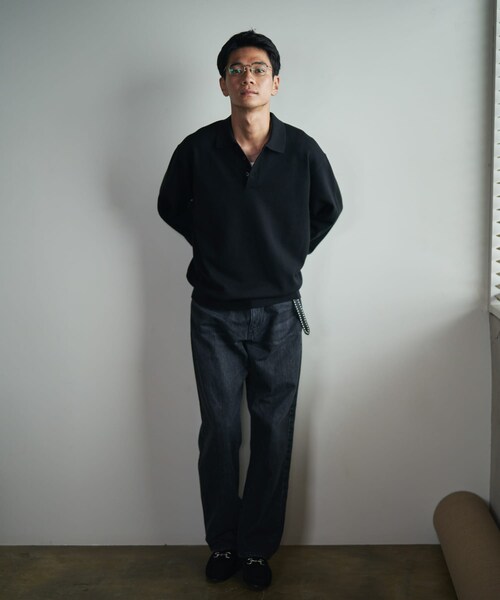 URBAN RESEARCH DOORS（アーバンリサーチドアーズ）の「『XLサイズ/WEB限定/仁村紗和さん着用』『UR TECH 200日ニット』 ポロシャツ（ポロシャツ・メンズ・L/GRY/BROWN/BLACK/BLUE GREEN・M/L/XL）」の17枚目の写真