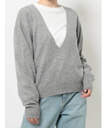 Ungrid | Vネックカシミヤ混ルーズニット(ニット/セーター)