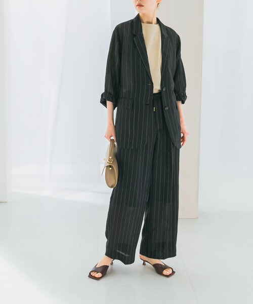 URBAN RESEARCH ROSSO（アーバンリサーチロッソ）の「シアージャケット（テーラードジャケット・レディース・bk×white/beige・FREE）」の14枚目の写真
